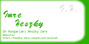 imre heszky business card